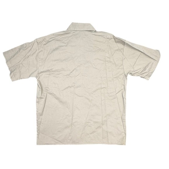 Vintage Naughty Gear Men's‎ Tan Short Sleeve Button Up Work Shirt 2XL - Picture 3 of 7
